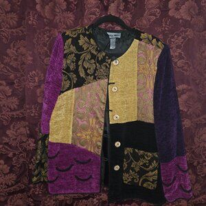Indigo Moon Jacket M Brocade Tapestry Artsy Multicolor